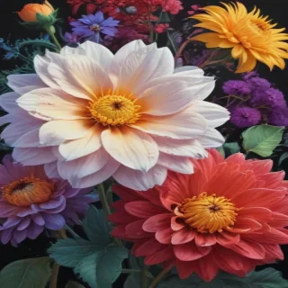 color drawing flowers
