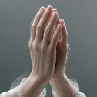 transparent praying hands