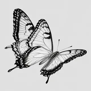 butterfly png black and white
