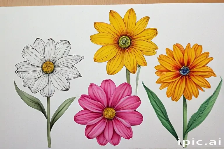 flower color drawings