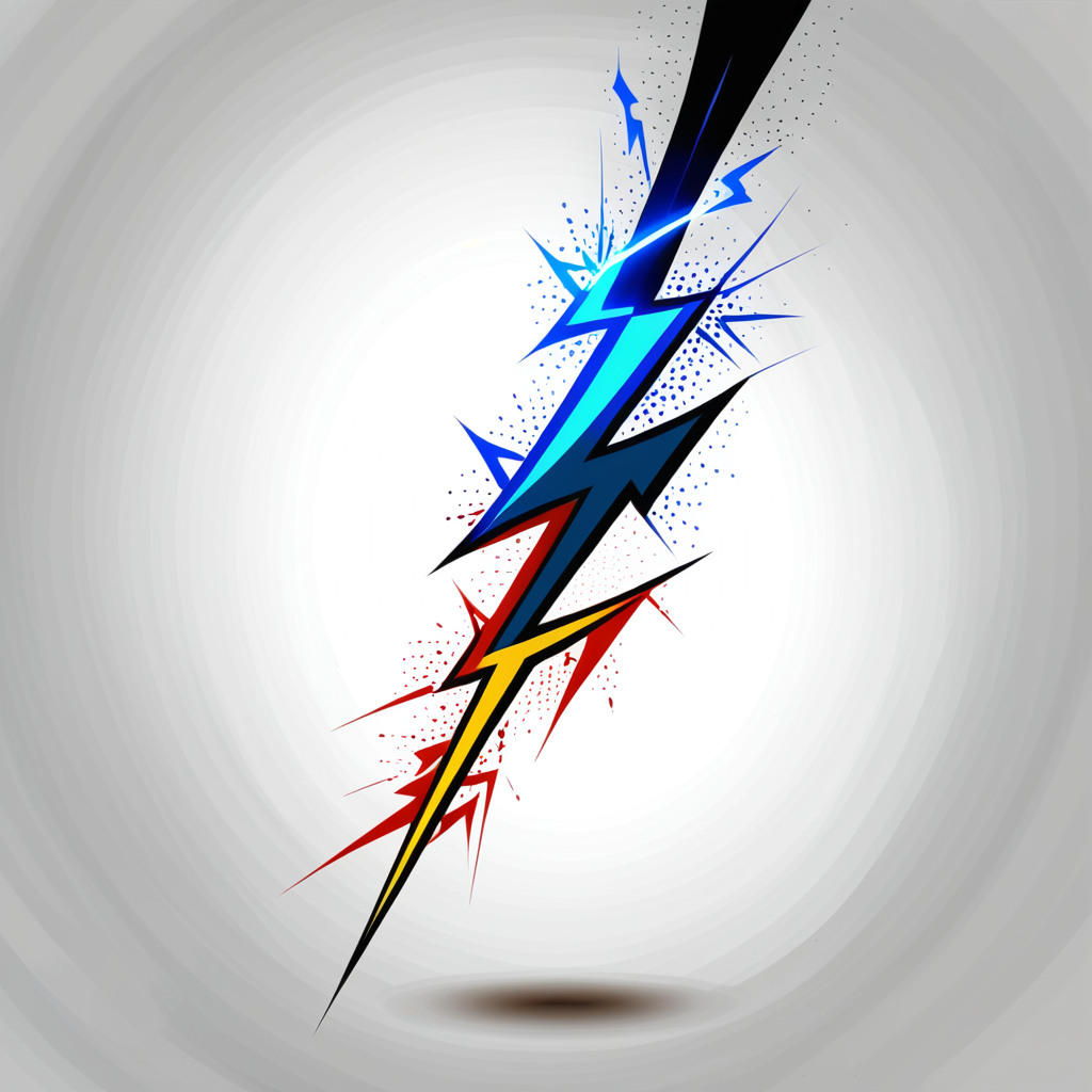 Dynamic and Colorful Lightning Bolt Design with Vibrant Energy and ...