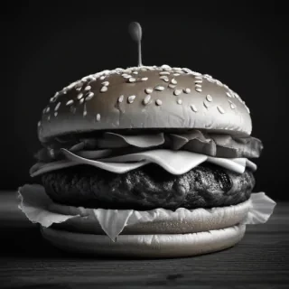 hamburger clipart black and white