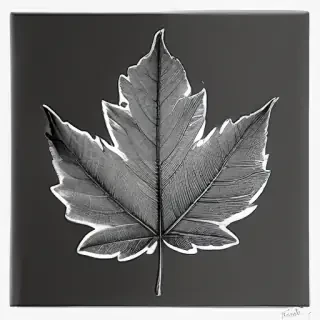 leaf in black and white