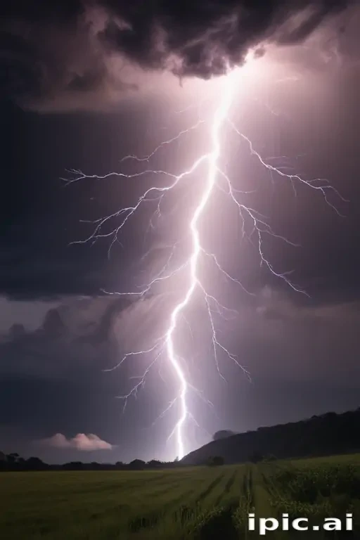 Stunning Lightning Strikes Dramatically Over a Dark and Stormy Landscape