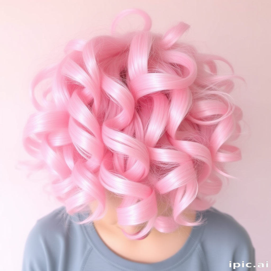 Whimsical cotton candy pink curls in the "Sugar Spun" style bounce with playful volume and pastel dimension