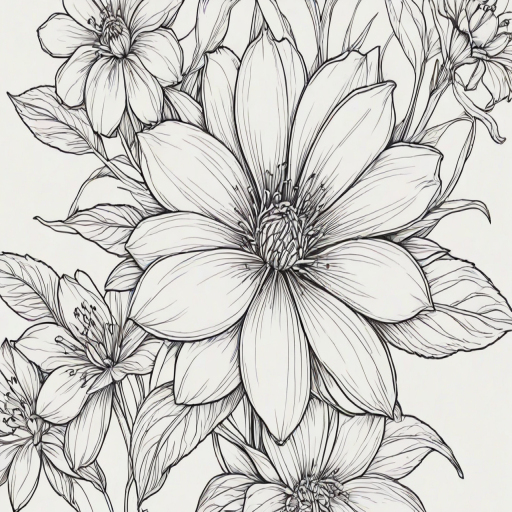 flower line art