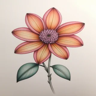 flower drawing with color