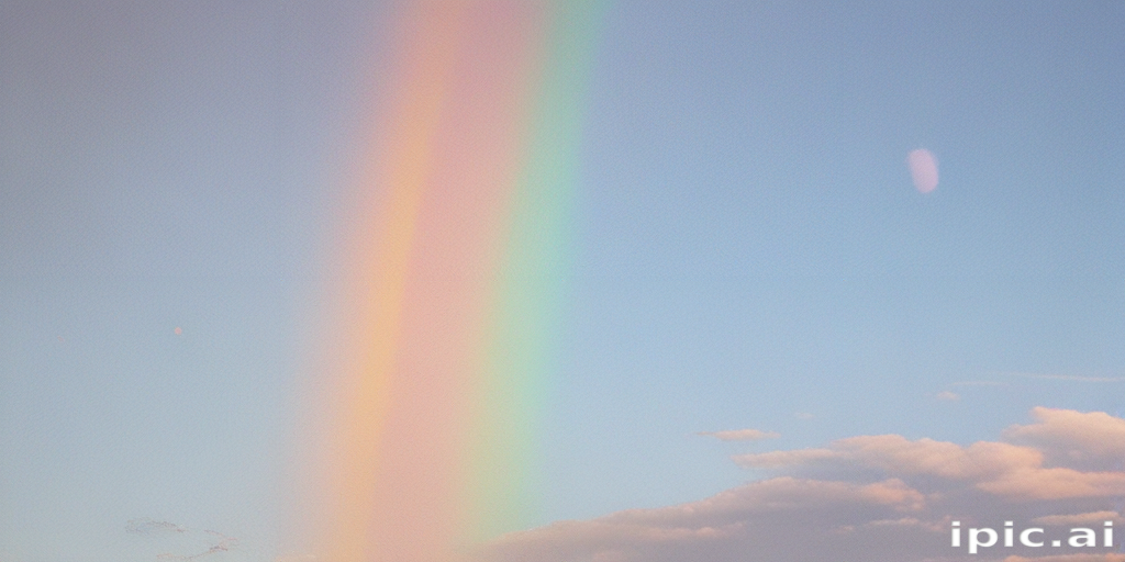 Beautiful Rainbow Arching Across a Bright Blue Sky After Rain