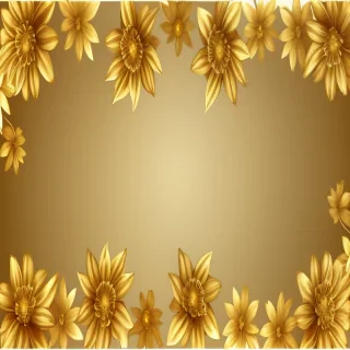 gold flowers png