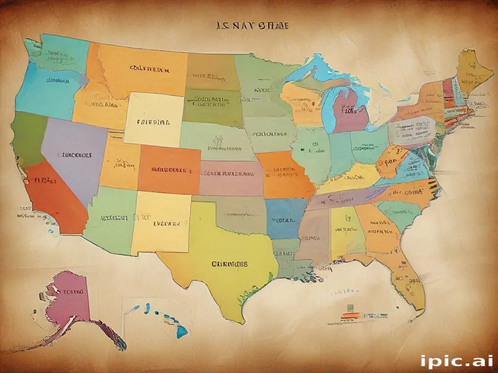 usa map with states
