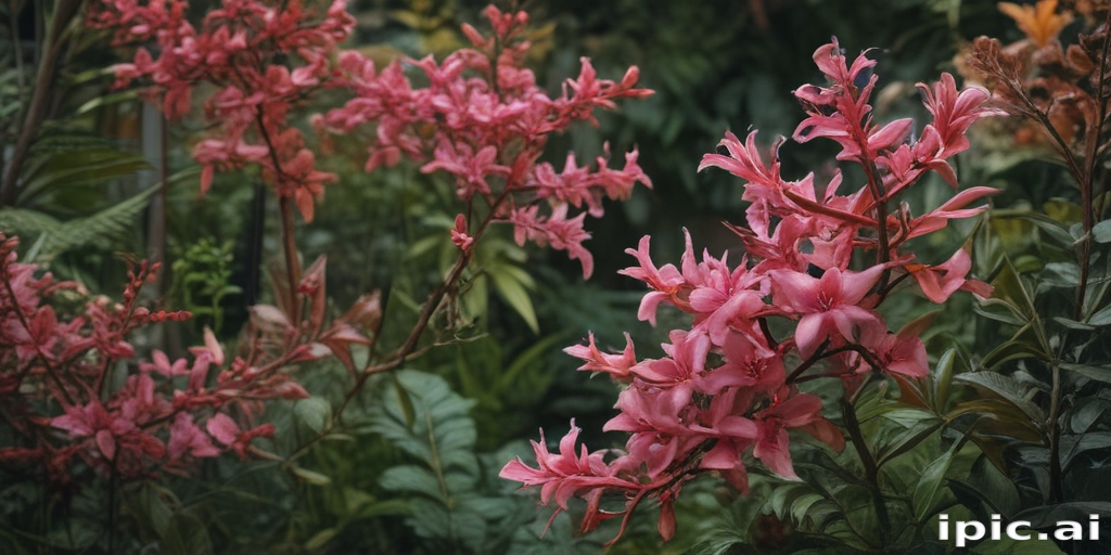 Vibrant Pink Flowers Blooming Amidst Lush Green Foliage in Nature