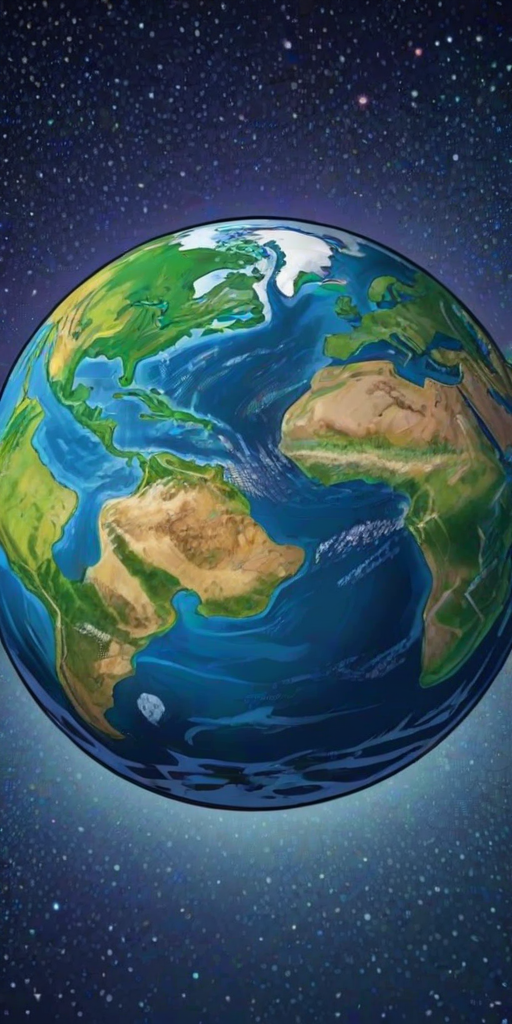 cartoon picture of the planet earth