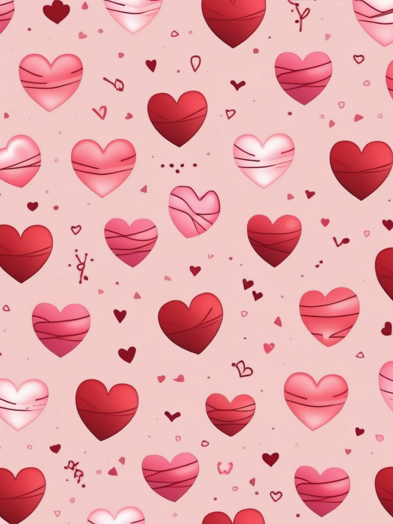 Colorful Hearts on a Soft Pink Background for Valentine's Day Celebrations