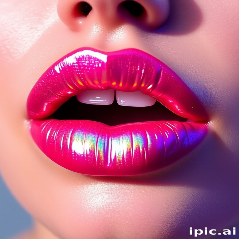 Futuristic "Hologram Haze" lip topper adds a mesmerizing, multichromatic finish to any lip color. This versatile product can be worn alone for a sheer, iridescent effect or layered over lipstick to transform and enhance the base shade. The lightweight, non-sticky formula ensures comfortable wear while delivering a stunning, dimensional finish.