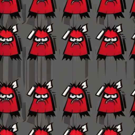 Angry Red Characters Repeatedly Displaying Their Frustration in a ...