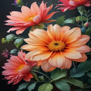 flower drawings with color