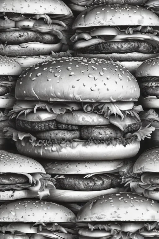 hamburger clipart black and white