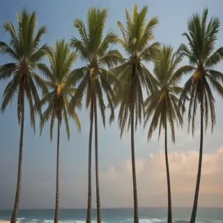 transparent palm trees