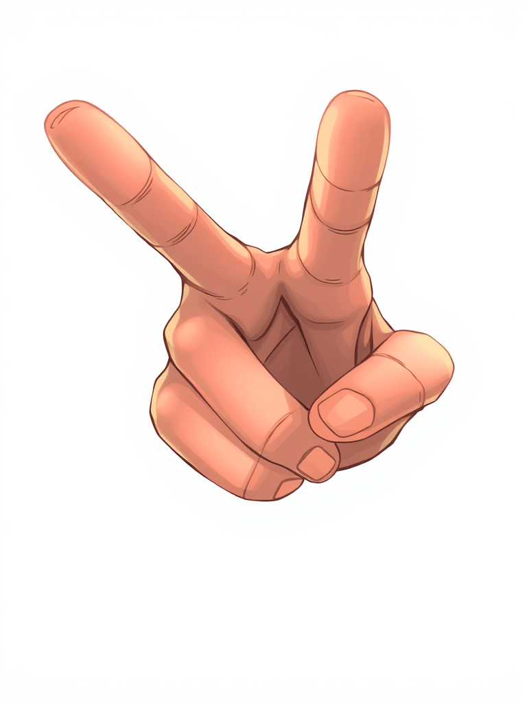 Create a high-resolution digital illustration of a hand in a pointing gesture, with a focus on fine details and shading; camera settings: aperture f/8, ISO 100, shutter speed 1/125s; camera view: close-up, slightly angled; camera style: realistic; camera type: DSLR.