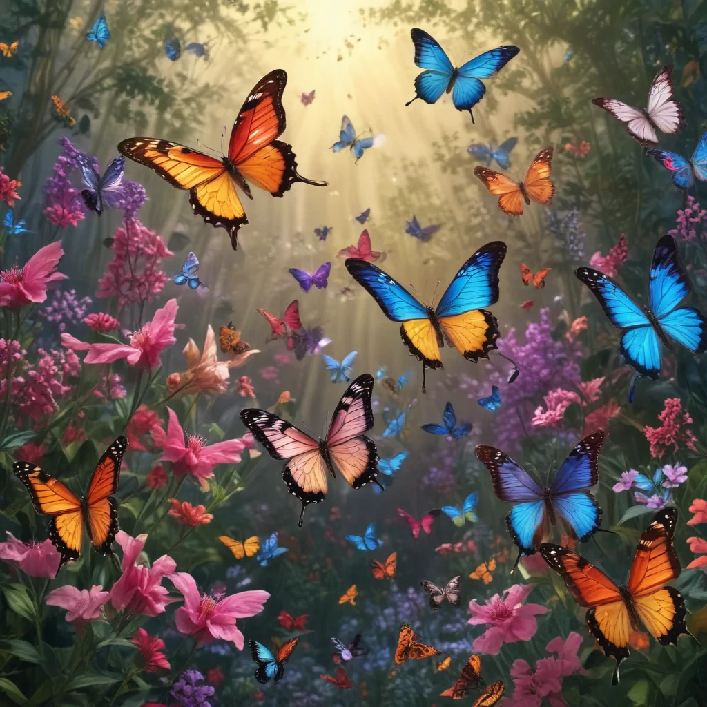 background with butterflies