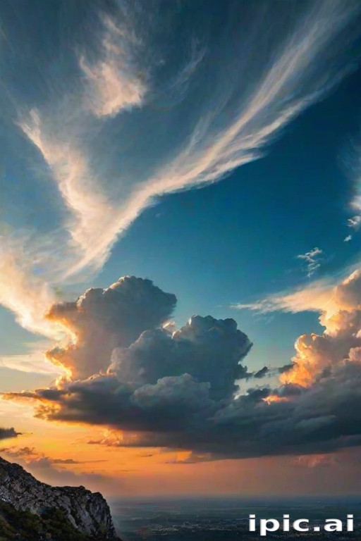Majestic Sunset Over Rolling Hills with Dramatic Clouds and Colors