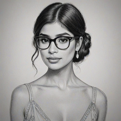 Enchanting Diane Guerrero, pencil sketch, portrait of Sublime woman 1920s in glasses, hair style beatnik, outline, clear lines, fine lines, 8k