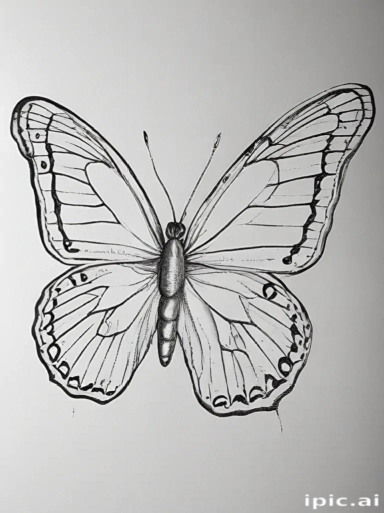butterfly drawing outline