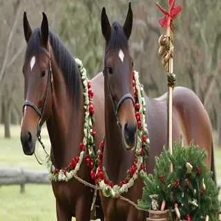 merry christmas images with horses