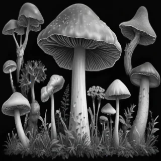 mushroom clip art black and white