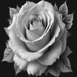 rose clip art black and white