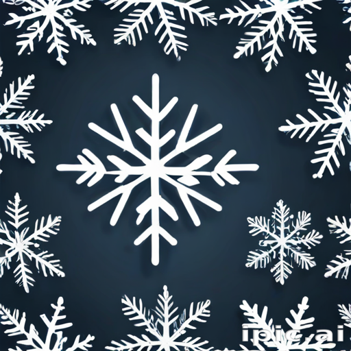 Delicate White Snowflakes Adorning a Deep Blue Winter Background Design