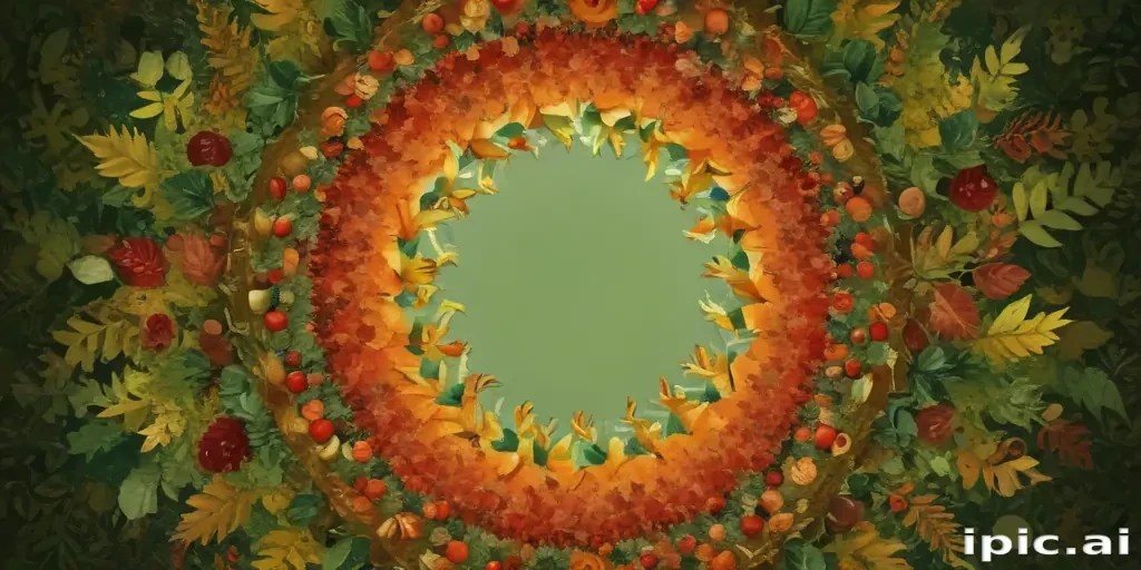 circle with leaves