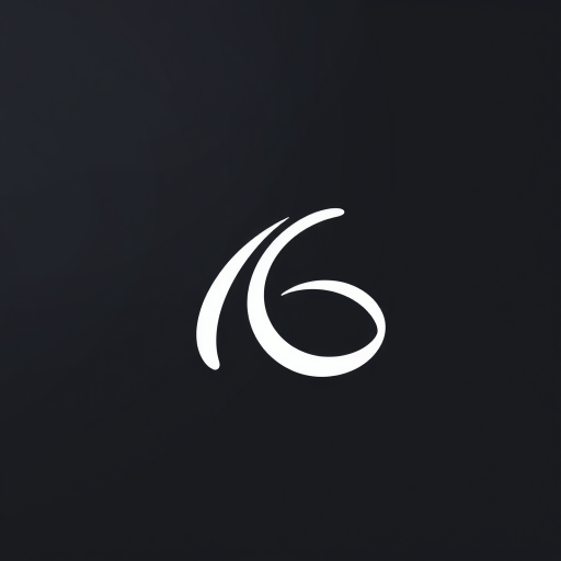 Create a high-resolution image of a stylized logo featuring a minimalist design with curves and edges, captured with a DSLR camera at f/2.8 aperture, ISO 100, and a focal length of 50mm, using a shallow depth of field for a smooth background blur.