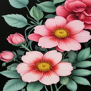 color drawing flowers