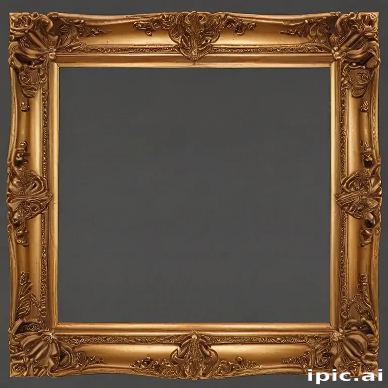 rectangle gold frame png