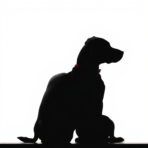 silhouette of two dogs sitting side by side against a white background, captured with a Canon EOS R5 with a 50mm f/1.2 lens at f/2.8, ISO 100, in a low-angle view, with natural backlighting for enhanced contrast.