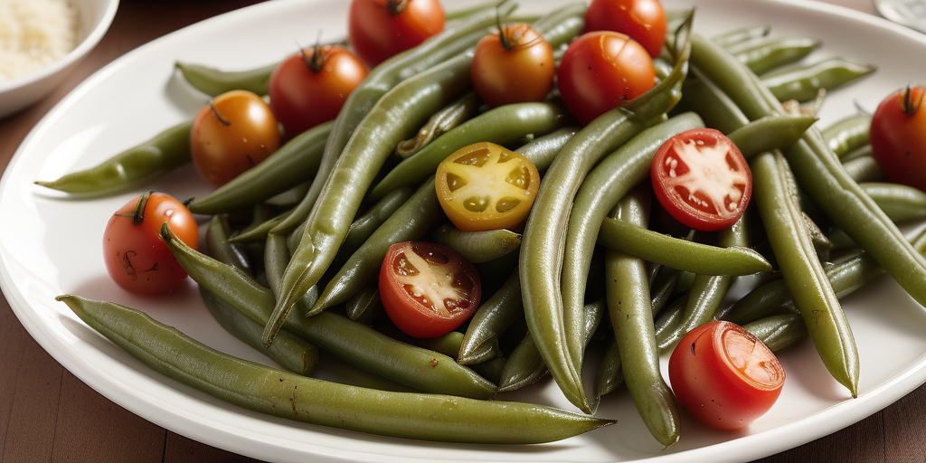 roasted green beans and tomatoes