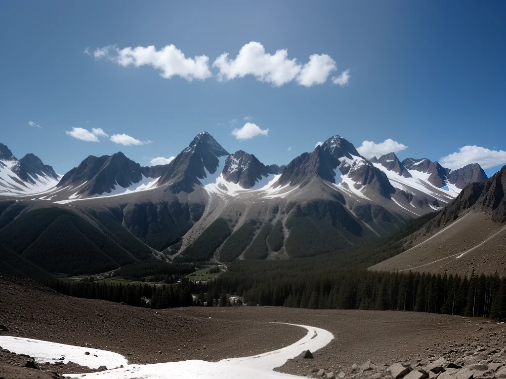 mountainous background