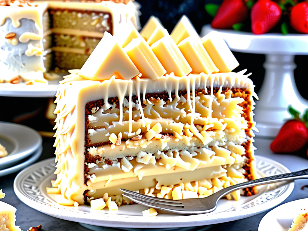 white german chocolate cake with cheesecake center