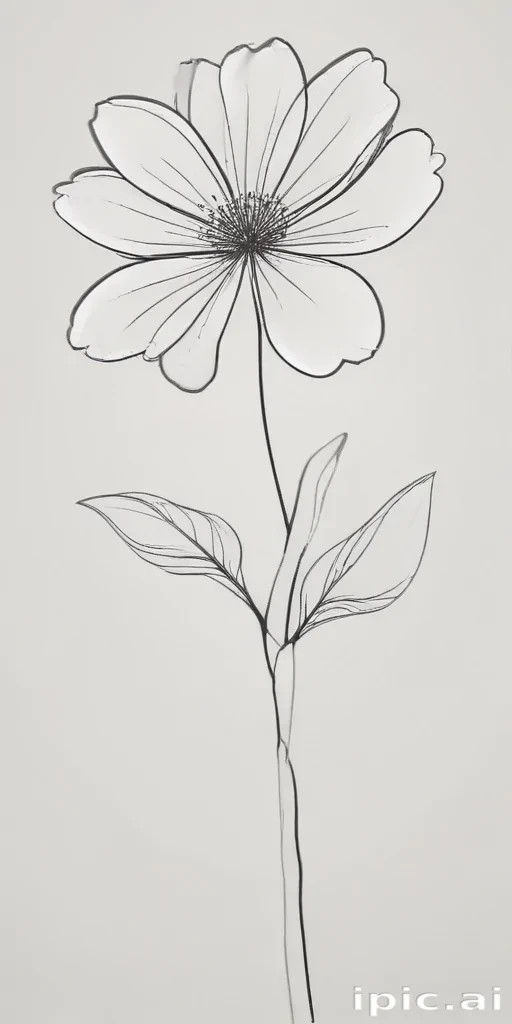simple flower line art