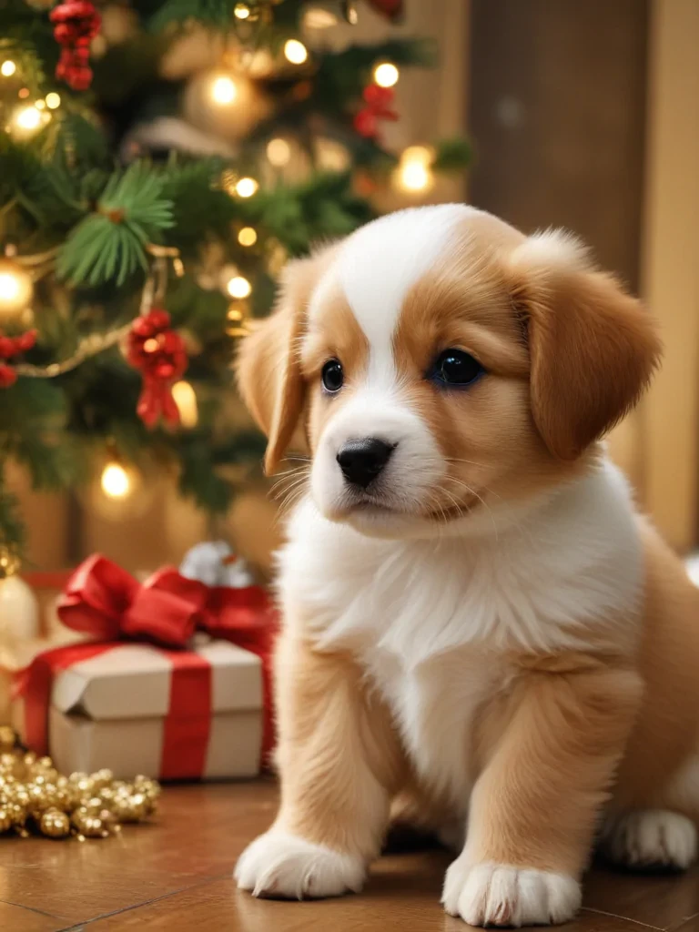 puppy christmas dog wallpaper