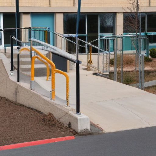 elementary school entrance with no ramp for wheelchairs