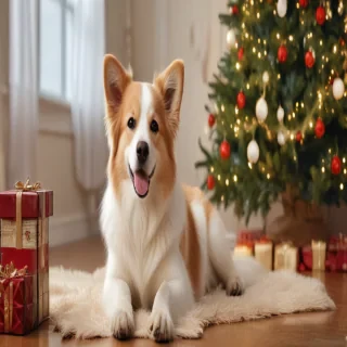 wallpaper christmas dog
