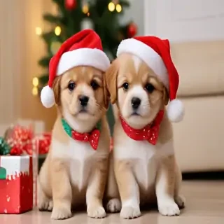 cute christmas dogs