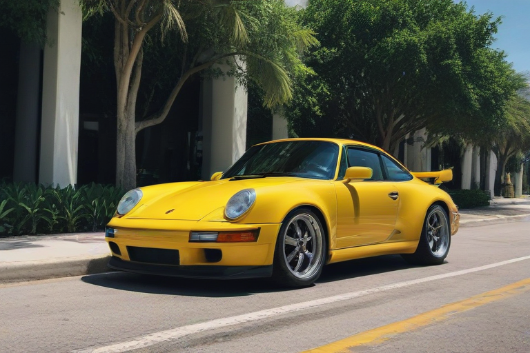 yellow porsche in miami