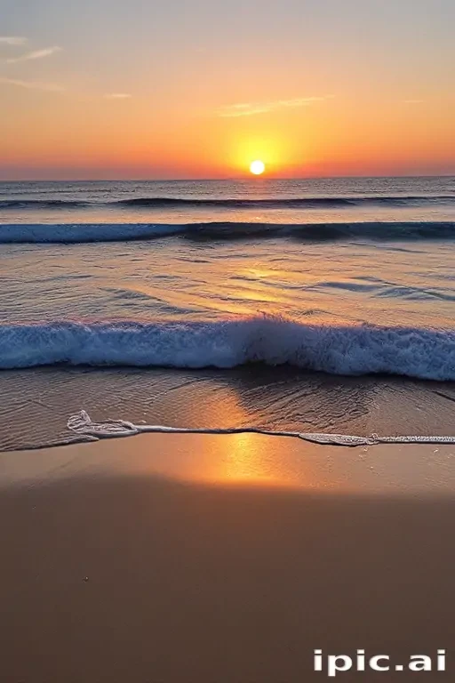 sun set on beach