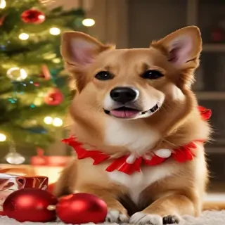 wallpaper christmas dog