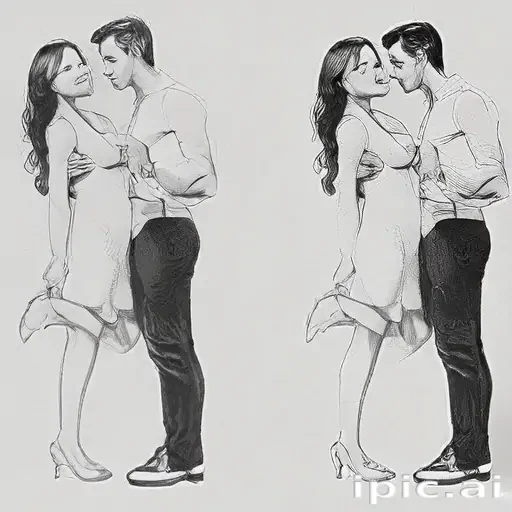 couple drawing poses