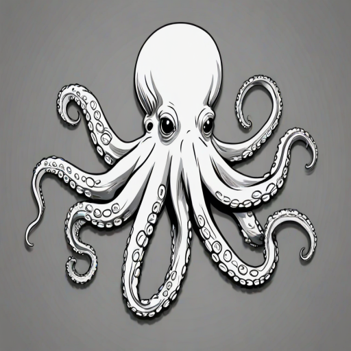 octopus clip art black and white