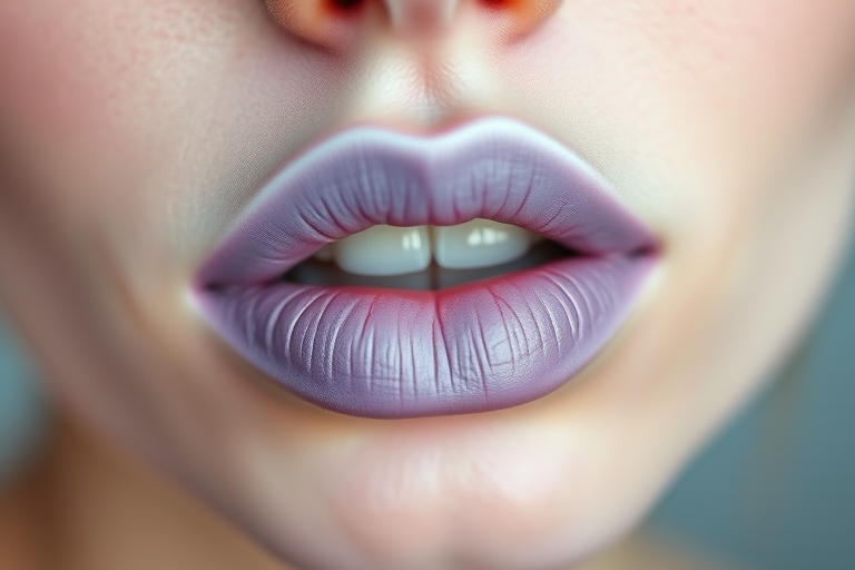Matte lavender lips with a powdery finish, called "Lilac Dreams," offer a unique pastel hue and a soft, blurred effect for a dreamy look